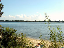 Das Strandbad bei Flut - bei schönstem Wetter ein Genuss!